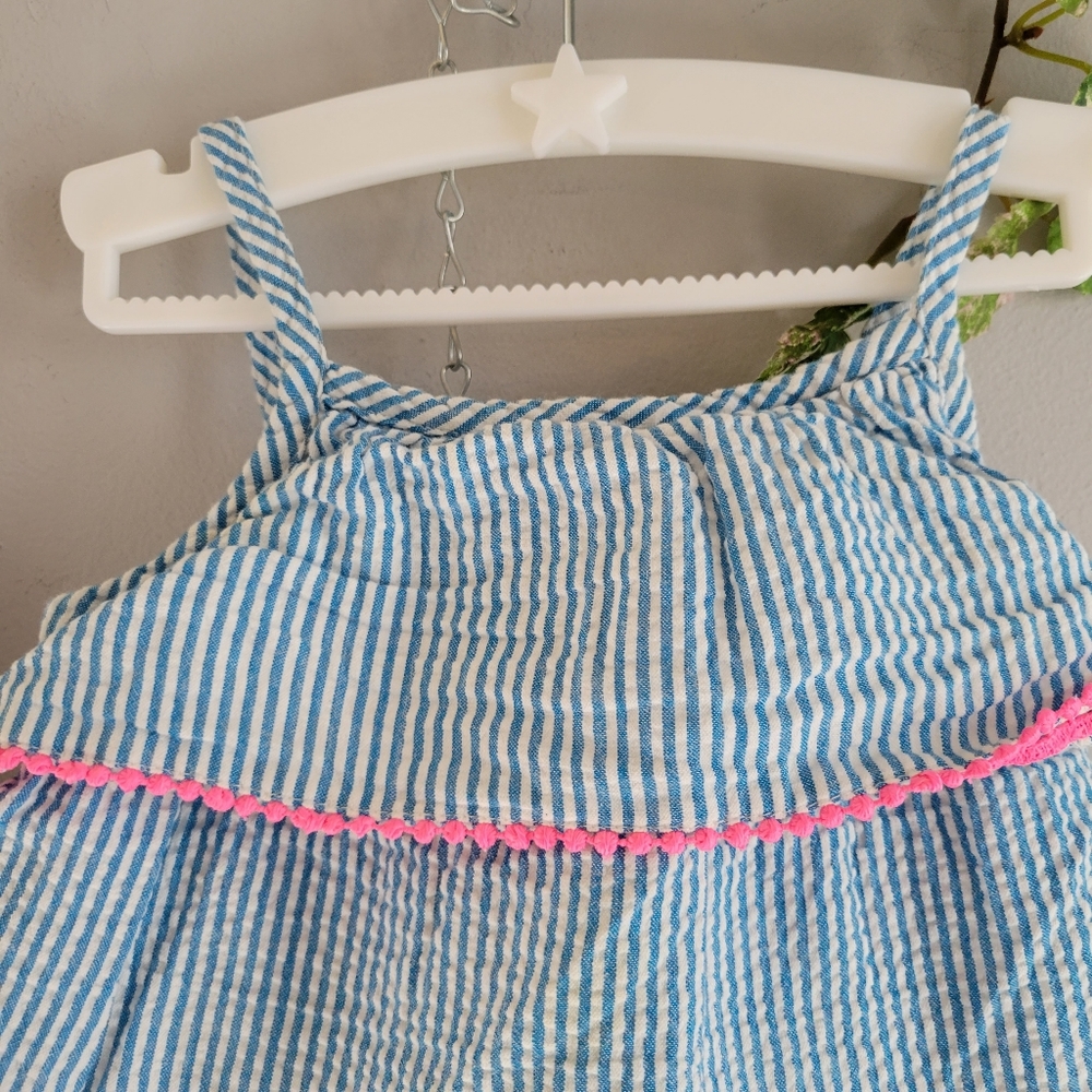 Baby Boden‎ Girl's Stripe Tiered Pom Trim Top 18-24 Months - Picture 3 of 8